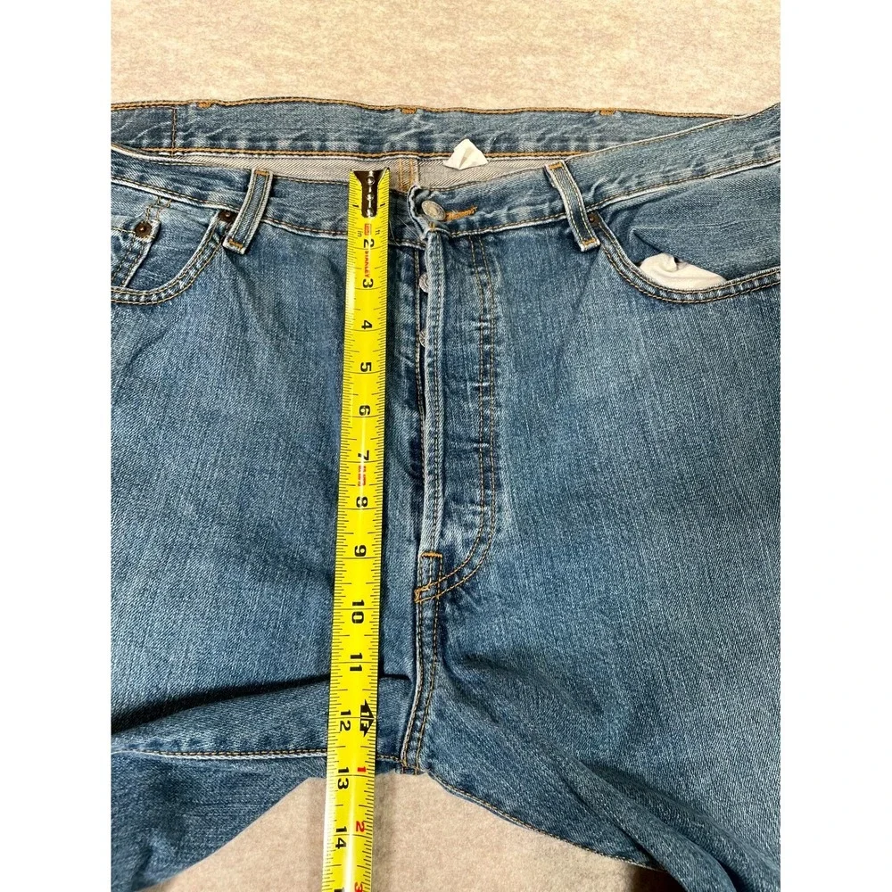Levis 501 Original Fit Jeans Mens 40x30 Blue Denim Cotton High Rise Straight Leg